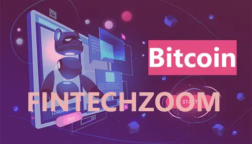 Bitcoin and FintechZoom logo - illustrating the intersection of Bitcoin and financial technology, symbolizing innovation, digital currency, and the evolution of finance.