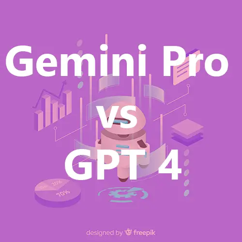 Comparison between Gemini Pro and GPT 4, showcasing their features, strengths, and differences in AI writing technology.